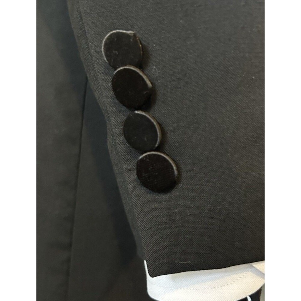 Armani Collezioni 42 R Tailored Fit Wool 1 Button Black Tuxedo Blazer Sport Coat - Picture 9 of 16